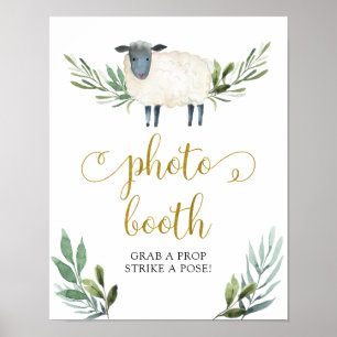 Sweet Little Lamb Greenerity Foto Booth Sign Poster