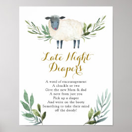 Sweet Little Lamb Greenerity Spate Night Diaper Ze Poster