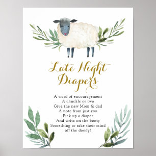 Sweet Little Lamb Greenerity Spate Night Diaper Ze Poster