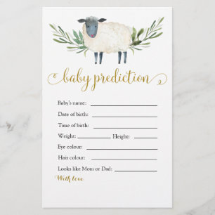 Sweet Little Lamb Greenery Baby Prediction