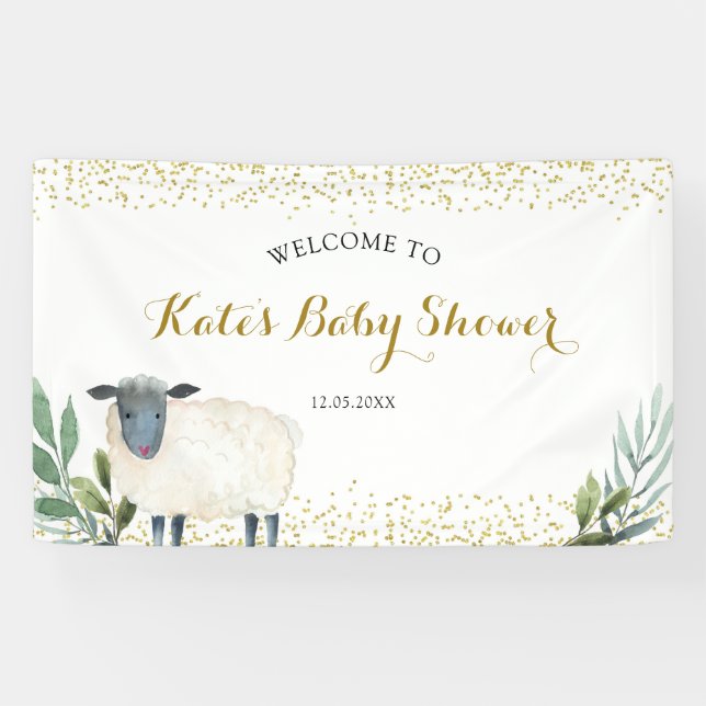 Sweet Little Lamb Greenery Große Banner (Horizontal)