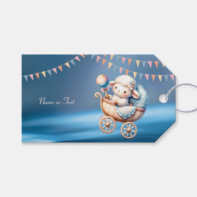 Sweet Little Lamp Blue Sky Niedlich schön Geschenkanhänger (Vorderseite (Horizontal))