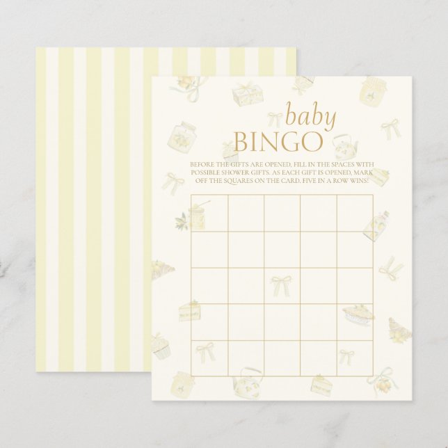 Sweet Little Lemon Baby Shower Bingo Game (Vorne/Hinten)