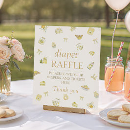 Sweet Little Lemon Baby Shower Diaper Raffle Poster