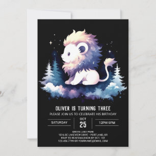 Sweet Little Lion Birthday Einladung