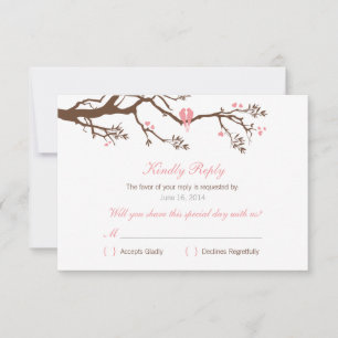 Sweet Little Love Birds RSVP Card Karte