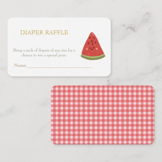 Sweet Little Melon Babydusche Windelwanne Begleitkarte (Vorne/Hinten)