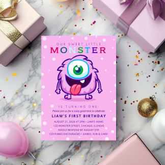 Sweet Little Monster Kindergeburtstag Einladung