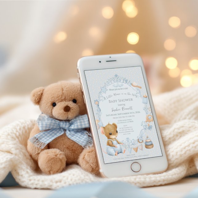 Sweet Little Mouse Baby Shower Invitation Einladung (Von Creator hochgeladen)