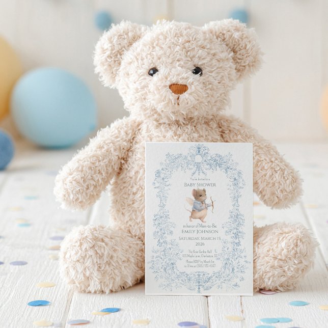 Sweet Little Mouse Baby Shower Invitation Einladung (Von Creator hochgeladen)