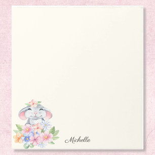 Sweet Little Mouse floral Notepad IHRER Name Text Notizblock