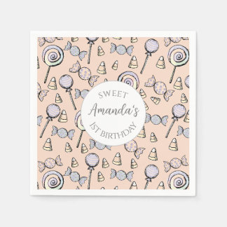 Sweet Little One Candy Thema 1. Geburtstag Custom Serviette