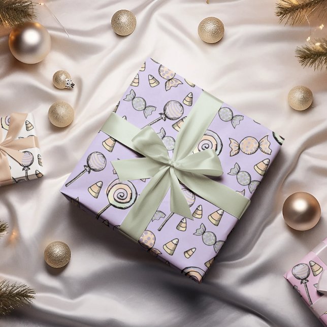 Sweet Little One Candy Theme Baby Birthday Geschenkpapier Set (Adorable Baby Halloween Candy Wrapping Paper for Halloween Birthdays &October Baby Showers.)