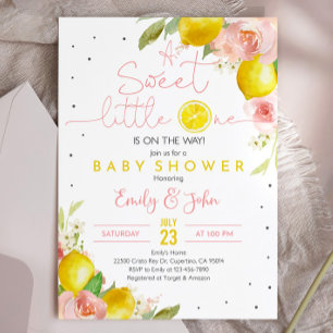 Sweet Little One Lemon Baby Dusche Einladung Pink