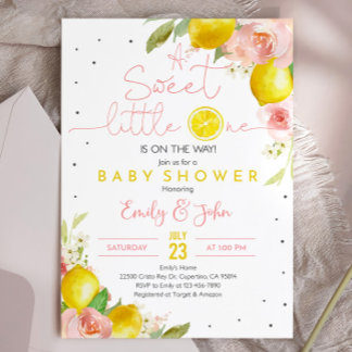 Sweet Little One Lemon Baby Dusche Einladung Pink