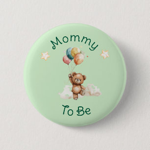 Sweet Little One on Way Green Baby Shower Button