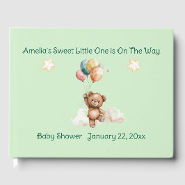 Sweet Little One on Way Green Baby Shower Gästebuch