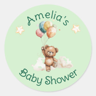 Sweet Little One on Way Green Baby Shower Runder Aufkleber