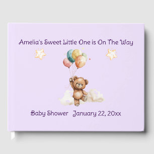Sweet Little One on Way Lavender Baby Dusche Gästebuch