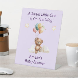 Sweet Little One on Way Lavender Baby Dusche Sockelschild