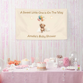 Sweet Little One on Way Neutral Baby Shower Banner