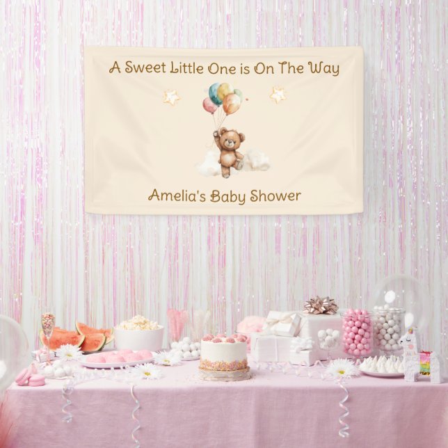 Sweet Little One on Way Neutral Baby Shower Banner (Party)