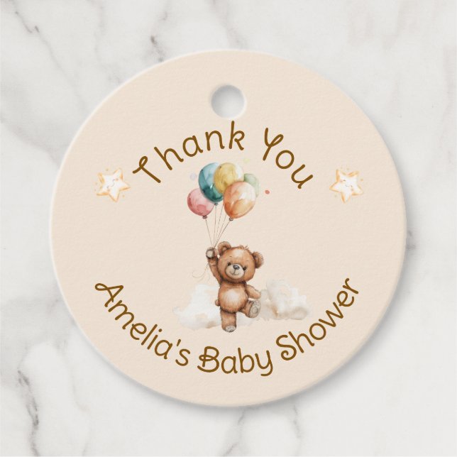 Sweet Little One on Way Neutral Baby Shower Geschenkanhänger (Vorderseite)