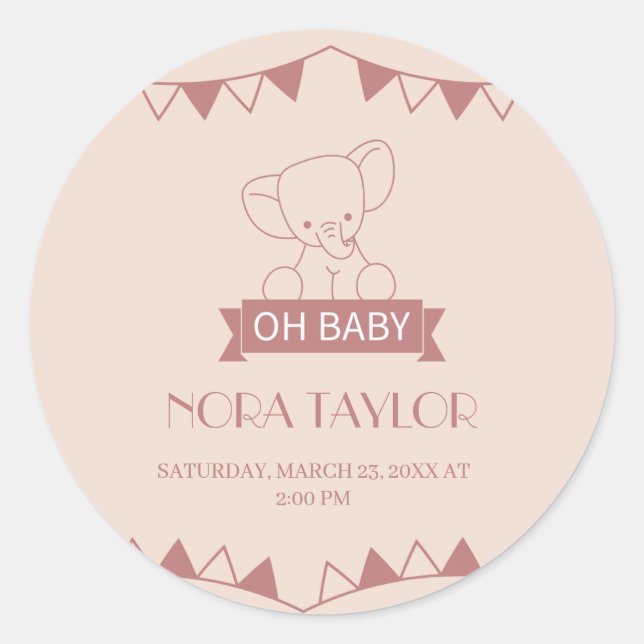 Sweet Little One on Way Runder Aufkleber (Vorderseite)