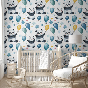 Sweet Little Panda Bears/Balloons Tapete