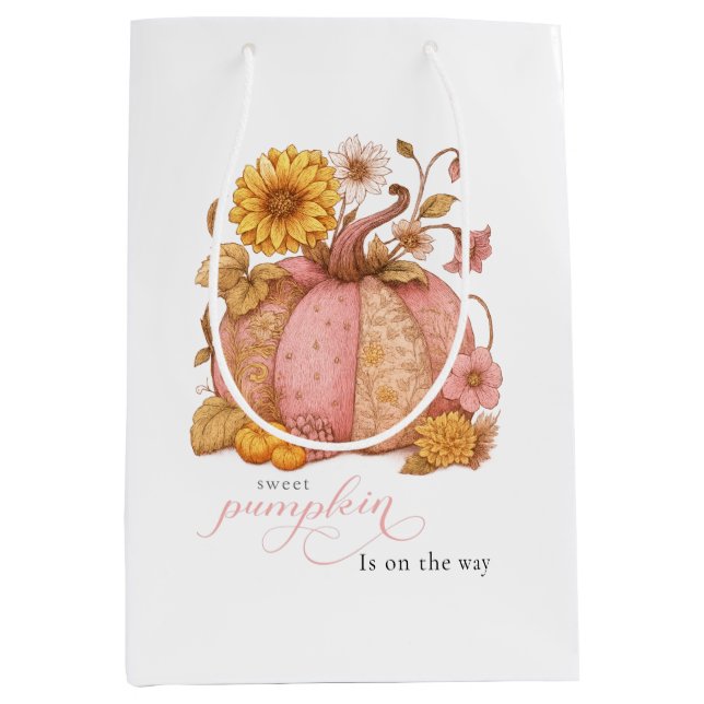 Sweet Little patch pumpkin florals is on the way Mittlere Geschenktüte (Vorderseite)
