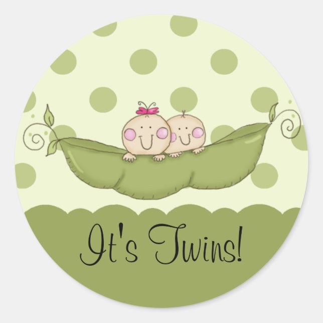 Sweet Little Pea Baby Twins Sticker (Vorderseite)