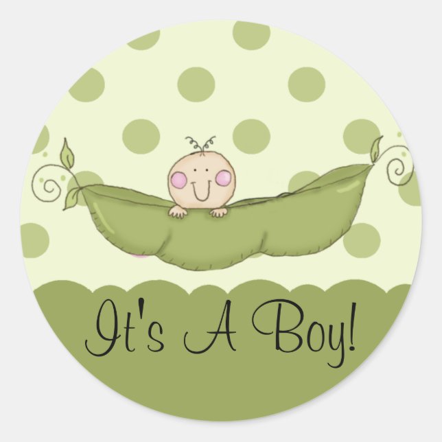 Sweet Little Pea Es ist ein Boy Sticker (Vorderseite)