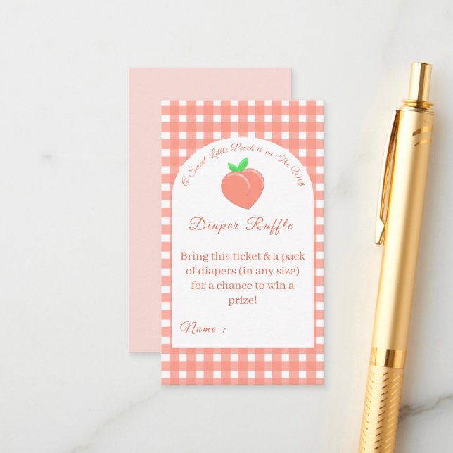 Sweet Little Peach Baby Dusche Begleitkarte (Vorderseite/Rückseite Beispiel)