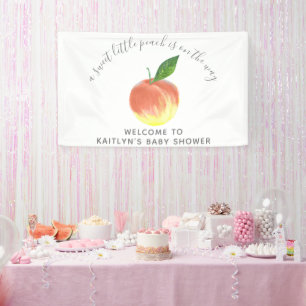 Sweet Little Peach Baby Dusche Begrüßungszeichen Banner