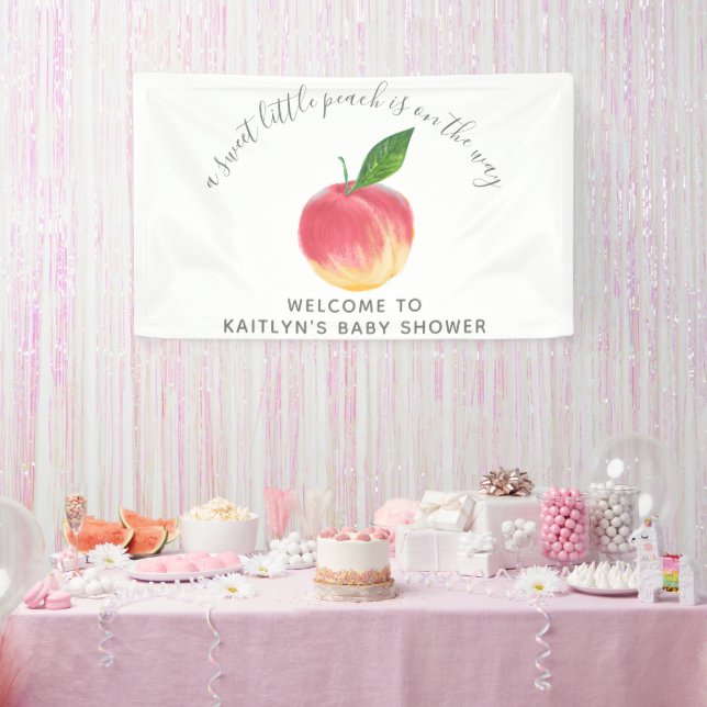 Sweet Little Peach Baby Dusche Begrüßungszeichen Banner (Party)