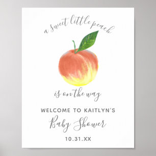 Sweet Little Peach Baby Dusche Begrüßungszeichen Poster