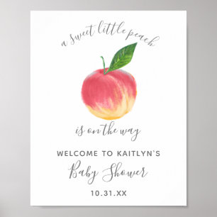 Sweet Little Peach Baby Dusche Begrüßungszeichen Poster