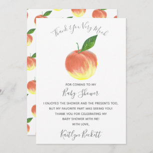 Sweet Little Peach Baby Dusche Dankeskarte