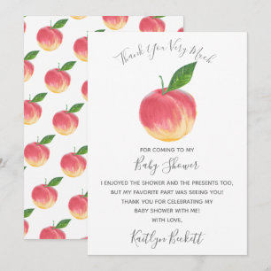 Sweet Little Peach Baby Dusche Dankeskarte
