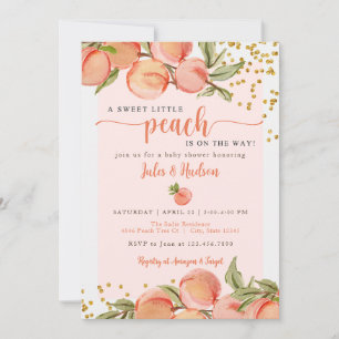 Sweet Little Peach Baby Dusche Einladung