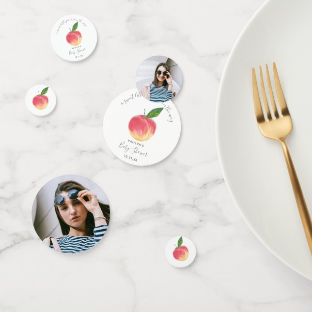 Sweet Little Peach Baby Dusche Foto Konfetti (Gruppe)