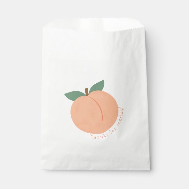 Sweet Little Peach Baby Dusche Geschenktütchen (Vorderseite)