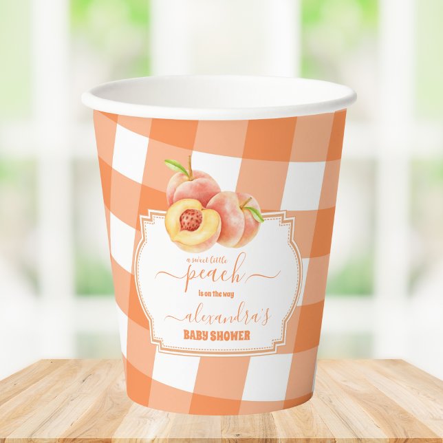 Sweet Little Peach Baby Dusche Pappbecher (Von Creator hochgeladen)
