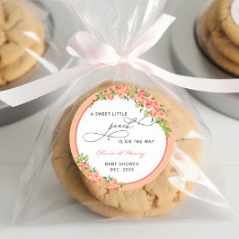 Sweet Little Peach Baby Dusche Peach Fuzz Runder Aufkleber