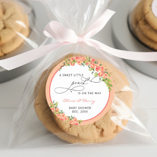 Sweet Little Peach Baby Dusche Peach Fuzz Runder Aufkleber