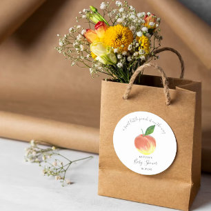 Sweet Little Peach Baby Dusche Runder Aufkleber