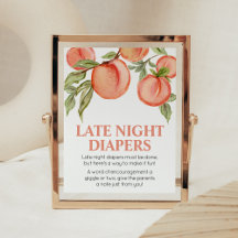 Sweet Little Peach Baby Dusche Spate Night Diapers