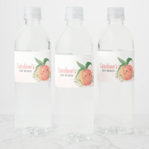 Sweet Little Peach Baby Dusche Wasserflaschenetikett