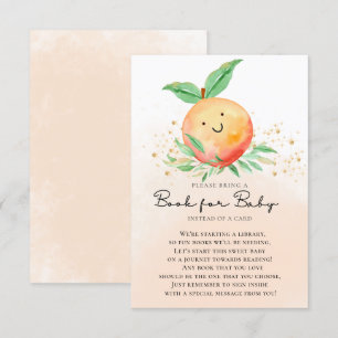 Sweet Little Peach Baby Shower Book for Baby Card Begleitkarte