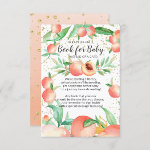 Sweet Little Peach Baby Shower Book for Baby Card Begleitkarte